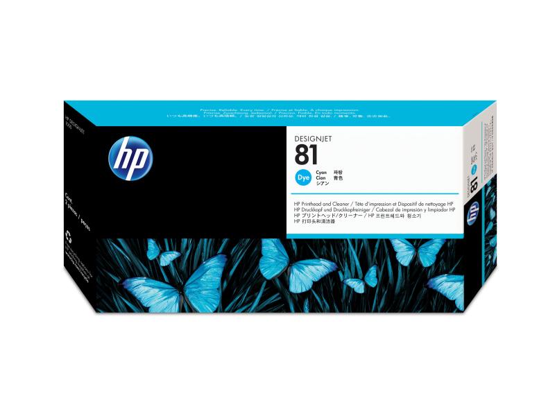 HP Tête d’impression Nr. 81 (C4951A) Cyan