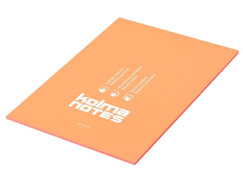 Kolma Fiche de bloc-notes NOTES A5 Orange, 50 feuilles