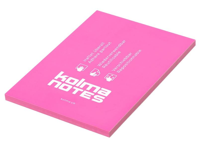 Kolma Fiche de bloc-notes NOTES A6 Rose, 100 feuilles