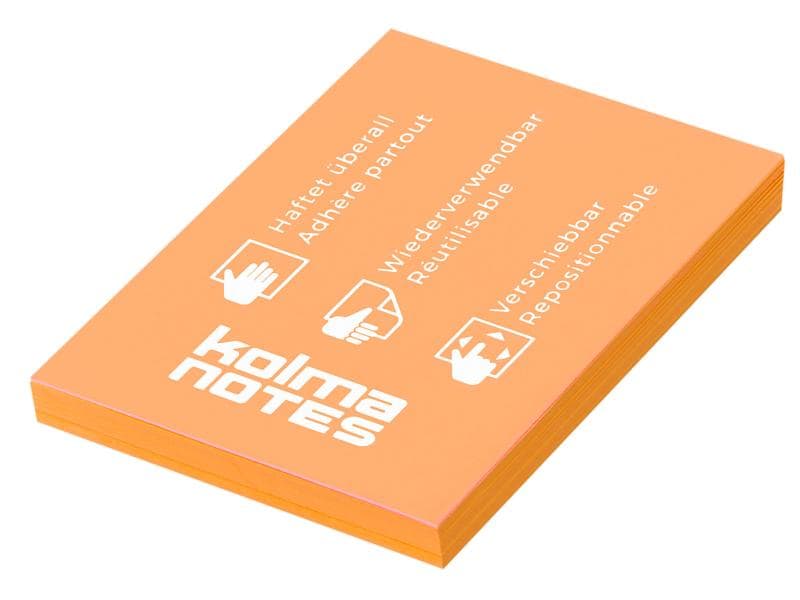 Kolma Fiche de bloc-notes NOTES A8 Orange, 100 feuilles