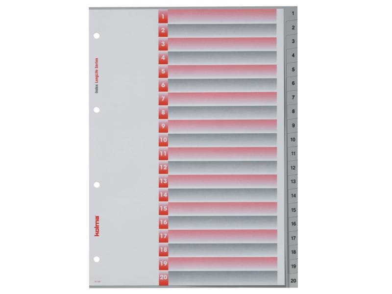 Kolma Registre A4 LongLife 1-20