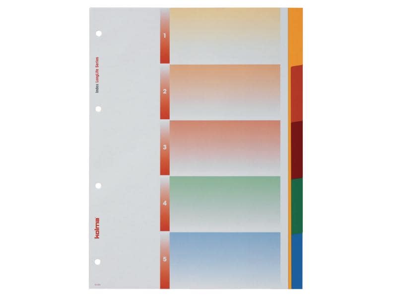 Kolma Registre A4 LongLife 1-5 En couleur