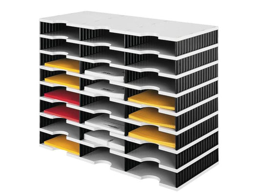 Styro Rangement pour documents styrodoc trio Noir, 24 compartiments