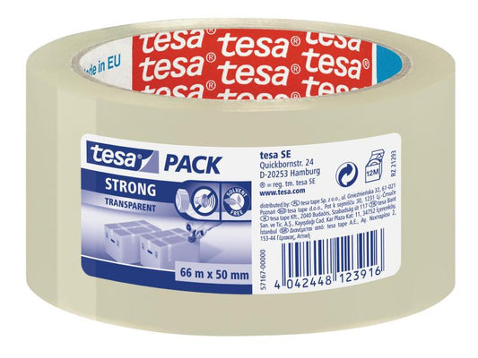 tesa Ruban adhésif strong 50 mm x 66 m, 1 rouleau Transparent