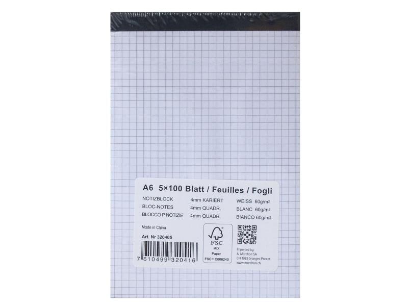 Office Bloc-notes A6 100 feuilles, 5 pcs.
