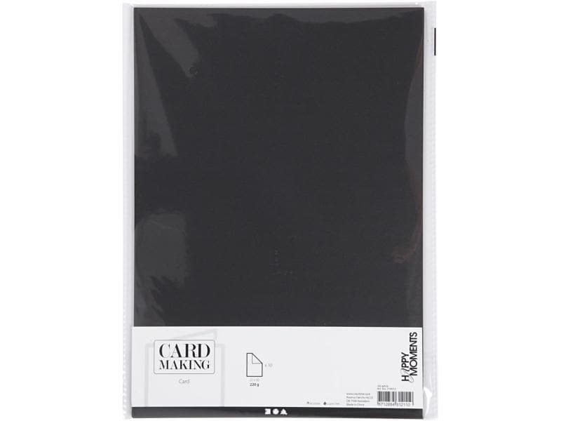 Creativ Company Papier cartonné A4, 10 feuilles, Noir