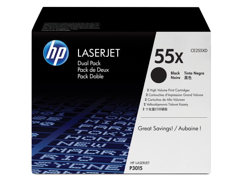HP Toner Nr. 55X (CE255XD) Black (paquet de 2)