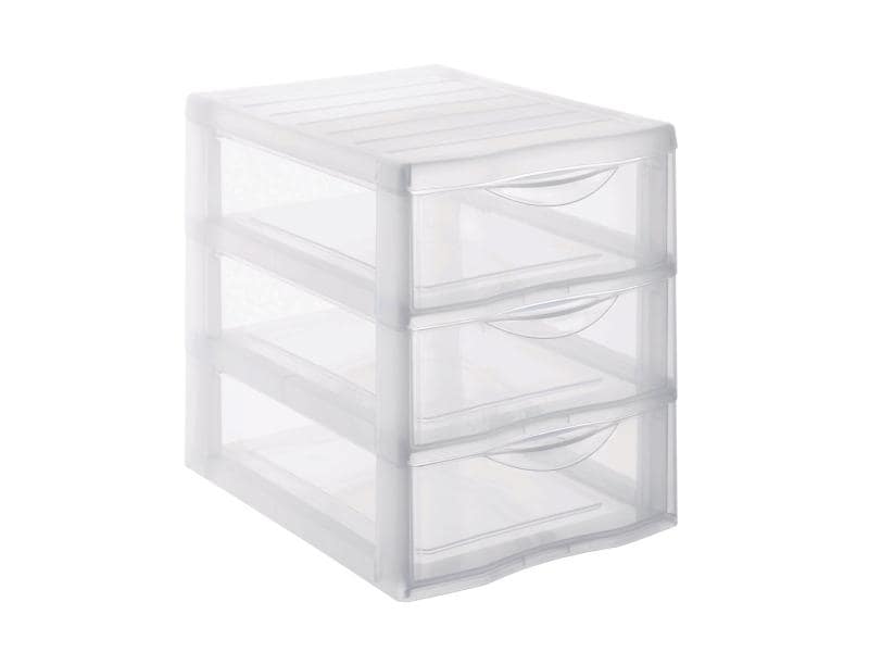 Sundis Boîte à tiroirs Orgamix A5 3 petits tiroirs, Transparents