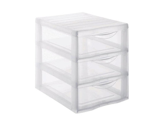 Sundis Boîte à tiroirs Orgamix A5 3 petits tiroirs, Transparents