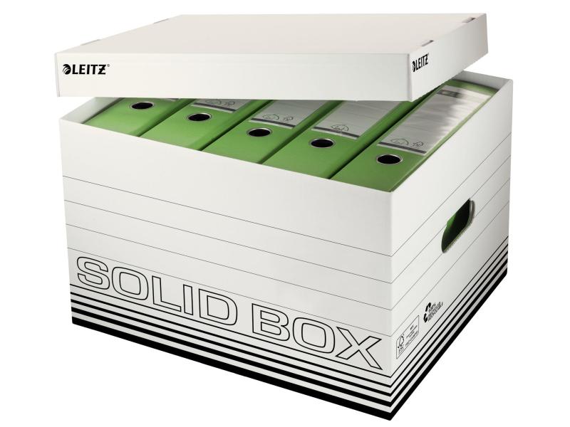 Leitz Boîte d’archivage Solid Box Taille L, 10 pièces, Noir