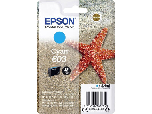 Epson Encre 603 / C13T03U24010 Cyan