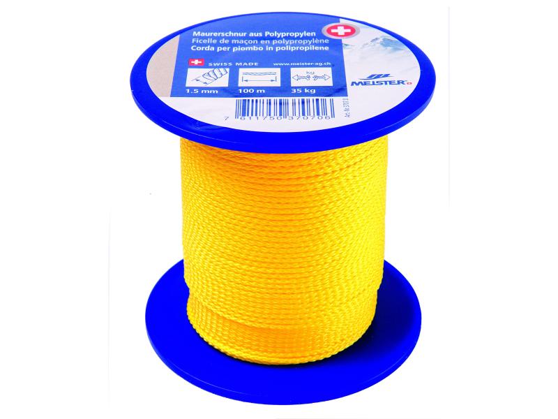 Meister Cordeau à tracer Ø 1,5 mm, 100 m, 35 kg, Jaune