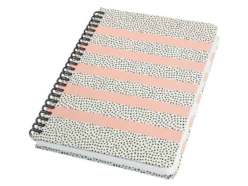 Jolie Carnet de notes Sweet Dots A5, Pois, Rose/Noir/Blanc