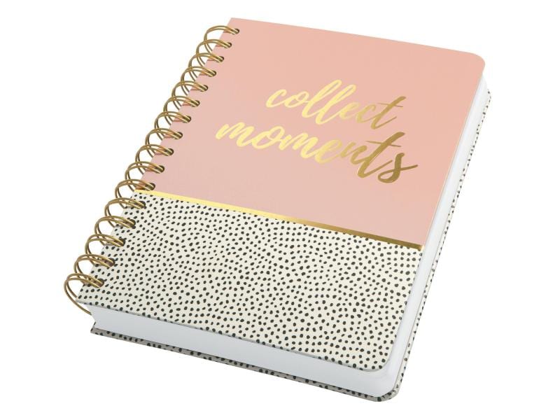 Jolie Carnet de notes Sweet Dots A5, Pois, Doré/Rose/Noir/Blanc