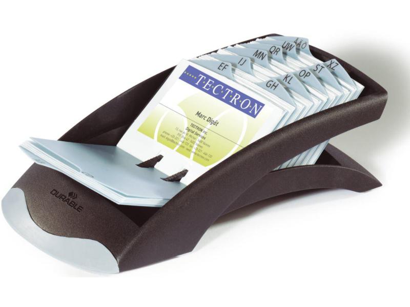 DURABLE Étui à cartes de visite Visifix Desk Vegas Noir