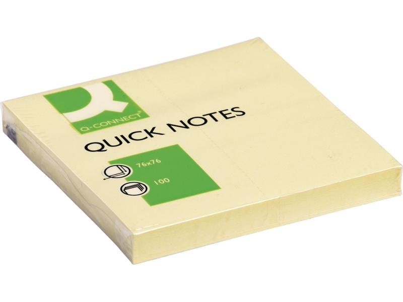 CONNECT Fiche de bloc-notes Quick Notes 76 x 76 mm, jaune
