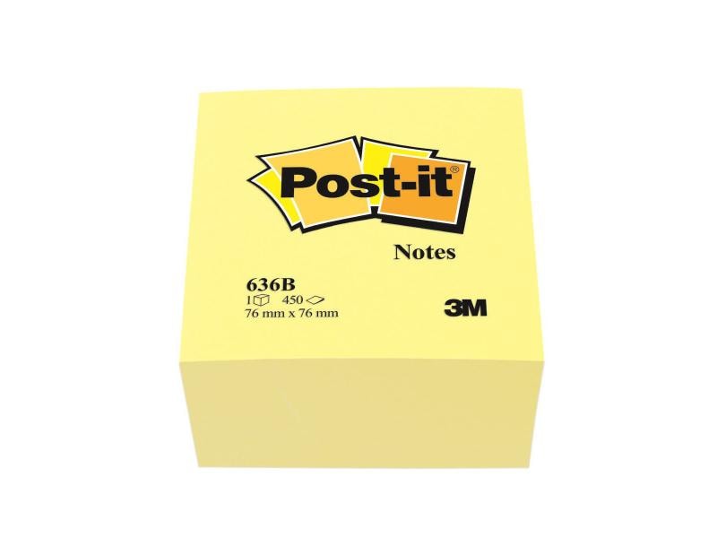 Post-it Fiche de bloc-notes Post-it 7,6 cm x 7,6 cm Jaune