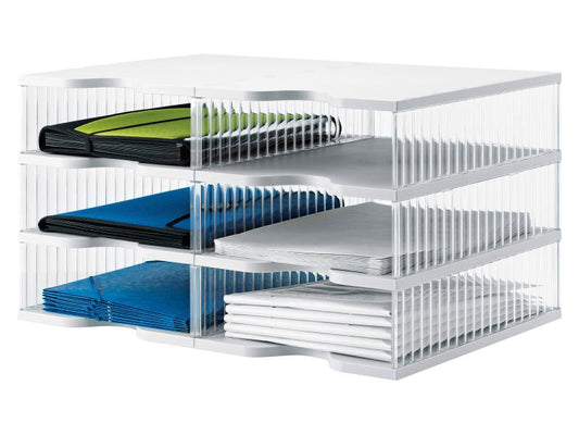 Styro Rangement pour documents styropost Transparent, 6 compartiments