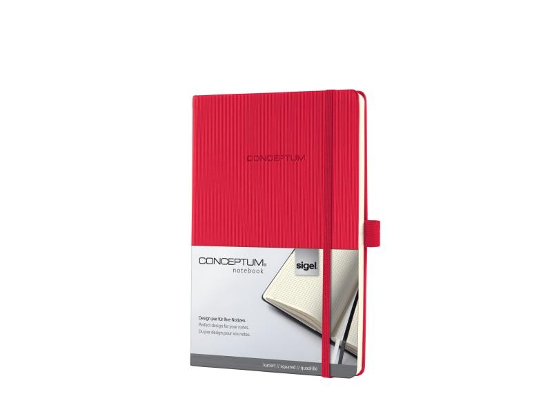 Sigel Carnet de notes Conceptum A5, À carreaux, Rouge