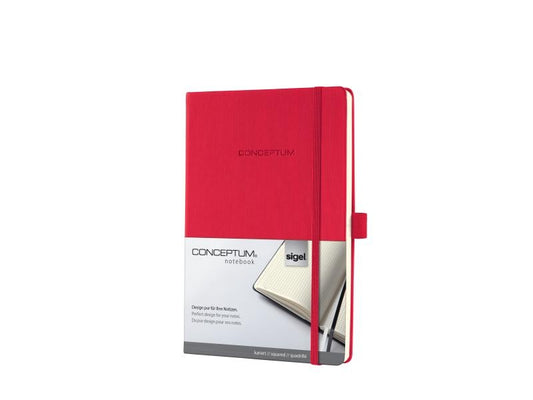 Sigel Carnet de notes Conceptum A5, À carreaux, Rouge
