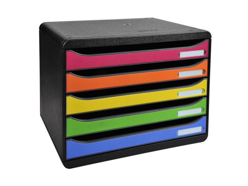 Exacompta Boîte à tiroirs Big Box Plus Transversal, multicolore