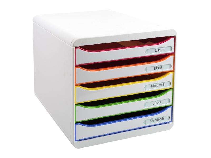 Exacompta Boîte à tiroirs Big Box Plus 5 tiroirs, blanc