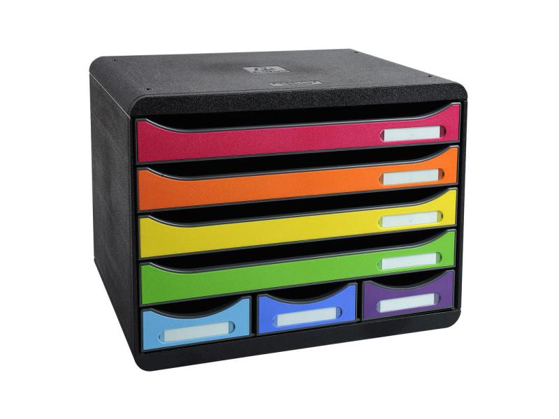 Exacompta Boîte à tiroirs Storebox Mini 7 tiroirs, noir