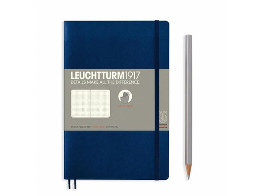 Leuchtturm Carnet de notes Paperback Softcover B6, Pois, Bleu marine