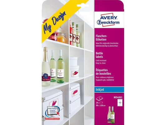 Avery Zweckform Étiquettes de bouteille MD4001  90 x 120 mm