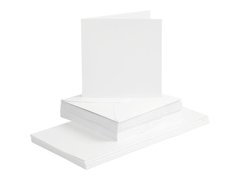 Creativ Company Carte vierge 15 x 15 cm 50 jeux, blanc