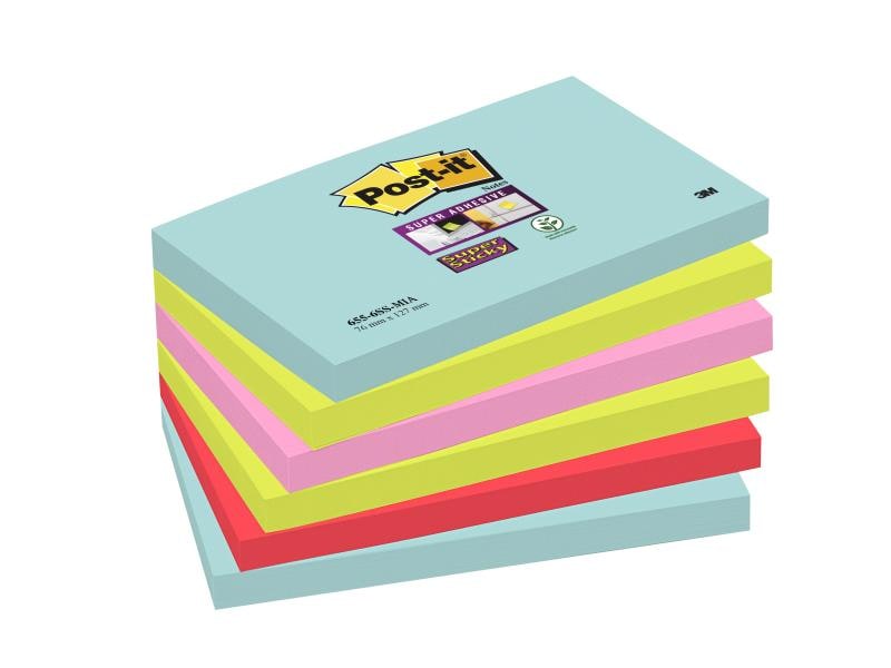 Post-it Fiche de bloc-notes Post-it Super Sticky Notes 12.7 cm x 7.6 cm