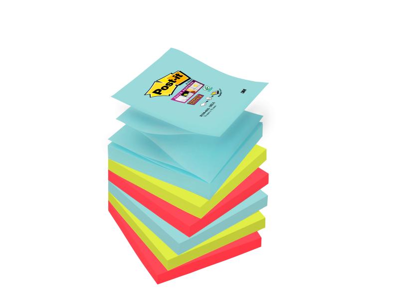 Post-it Fiche de bloc-notes Post-it Z-Notes 7.6 cm x 7.6 cm, 6 Blöcke