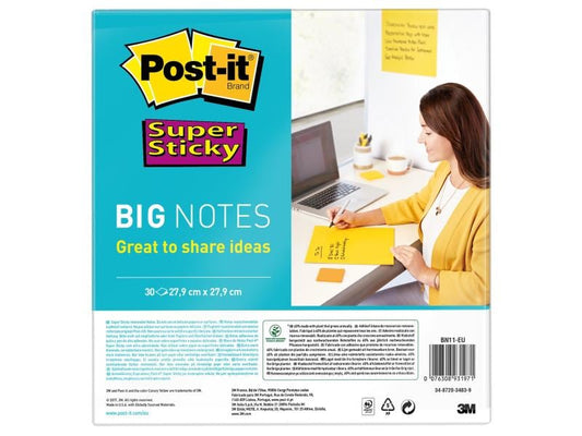 Post-it Fiche de bloc-notes Post-it Super Sticky 27.9 cm x 27.9 cm