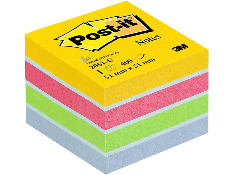 Post-it Fiche de bloc-notes Mini cube 5.1 cm x 5.1 cm