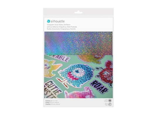 Silhouette Papier autocollant Holographic dots Argent