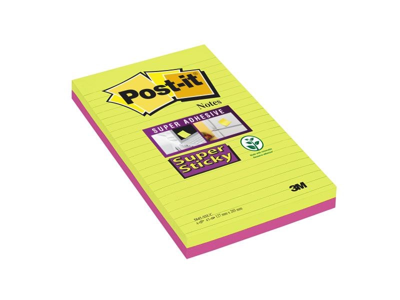 Post-it Fiche de bloc-notes Post-it Super Sticky 2 blocs