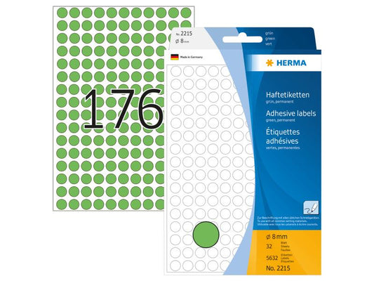 HERMA Étiquettes multi-usage 2215 Vert, 32 feuilles