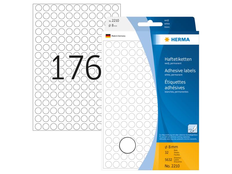 HERMA Étiquettes multi-usage 2210 Blanc, 32 feuilles