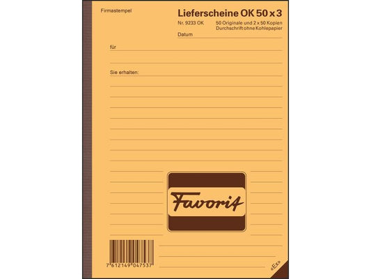 Favorit Bloc autocopiant 9233OK A5 50 feuilles