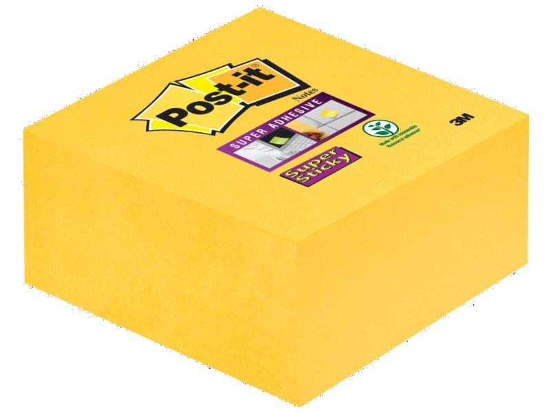 Post-it Fiche de bloc-notes Post-it Super Sticky 7,6 x 7,6 cm Jaune