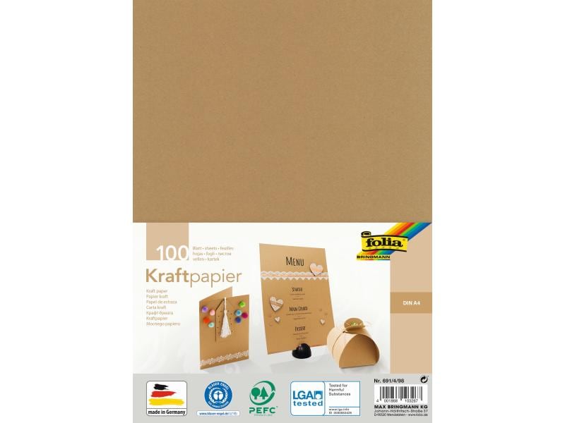 Folia Carton kraft Papier kraft A4, 100 feuilles 120 g/m²
