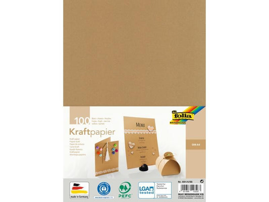 Folia Carton kraft Papier kraft A4, 100 feuilles 120 g/m²
