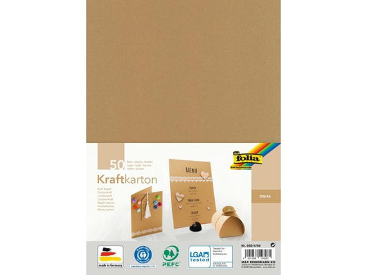 Folia Carton kraft Papier kraft A4, 50 feuilles 230 g/m²
