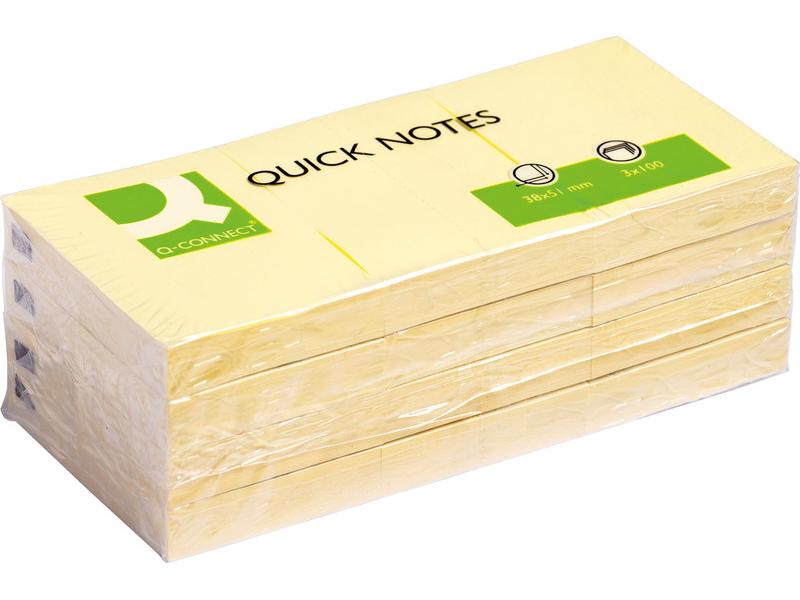 CONNECT Fiche de bloc-notes Quick Notes Jaune