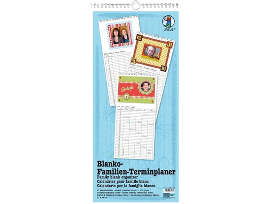 URSUS Calendrier perpétuel Planificateur familial 23 x 49 cm, blanc