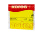 Kores Fiche de bloc-notes 7.5 x 7.5 cm, Jaune fluo