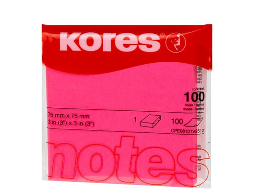 Kores Fiche de bloc-notes 7.5 x 7.5 cm, Rose fluo
