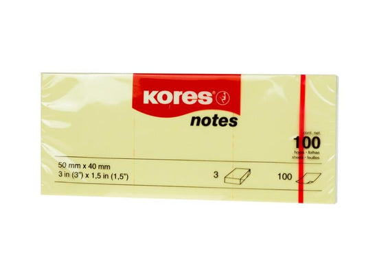 Kores Fiche de bloc-notes 5040, 5 x 4 cm, 36 blocs, Jaune