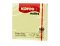 Kores Fiche de bloc-notes 7575, 7,5 x 7,5 cm, 12 blocs, Jaune