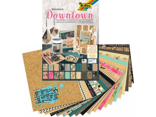 Folia Bloc de papier à motif Downtown Multicolore